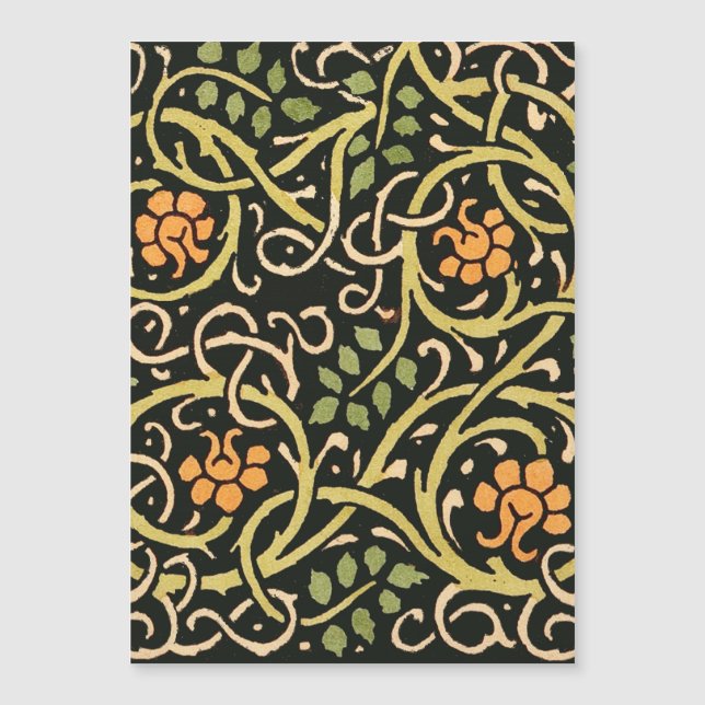 William Morris Black Floral Art Print Design (Front)