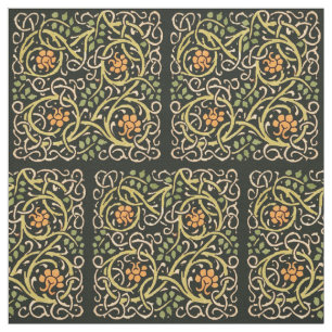 William Morris Black Floral Art Print Design Fabric