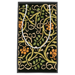 William Morris Black Floral Art Print Design Small Gift Bag