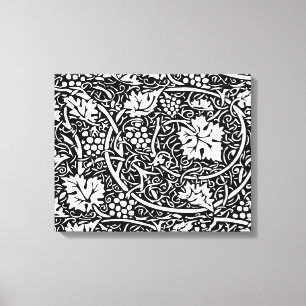 William Morris Black White Grape Vine Canvas Print