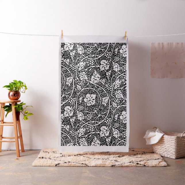 William Morris Black White Grape Vine Fabric (In Situ)