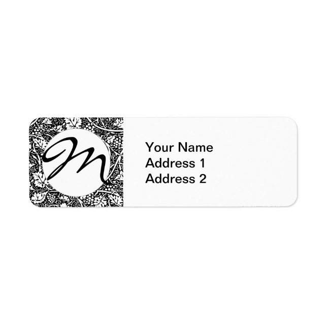William Morris Black White Grape Vine Pattern (Front)