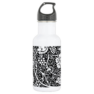 William Morris Black White Grape Vine Pattern 532 Ml Water Bottle