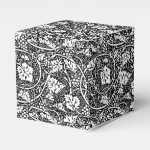 William Morris Black White Grape Vine Pattern Favour Box