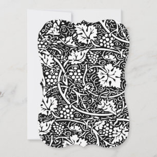 William Morris Black White Grape Vine Pattern Invitation