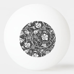 William Morris Black White Grape Vine Pattern Ping Pong Ball