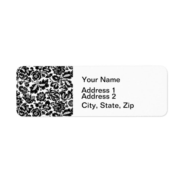 William Morris Black White Venetian Floral Pattern (Front)