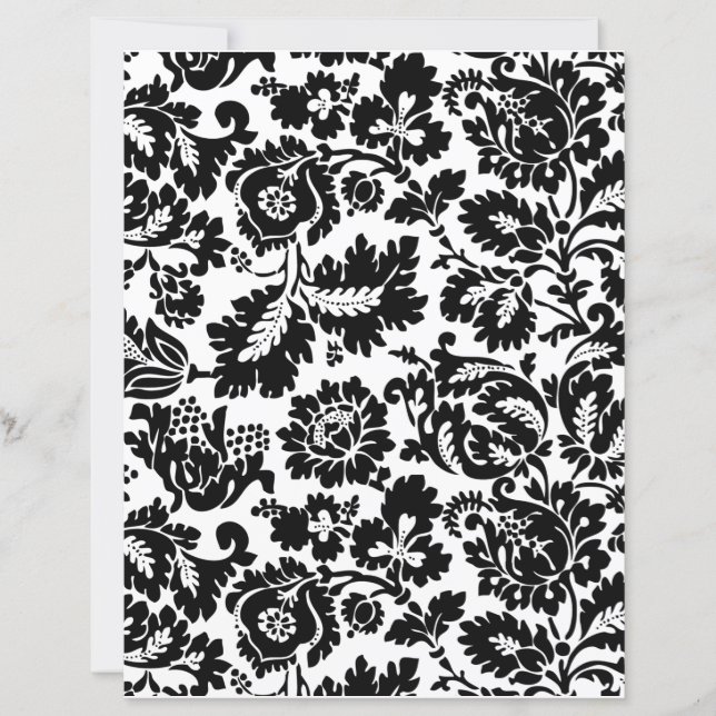 William Morris Black White Venetian Floral Pattern (Front)