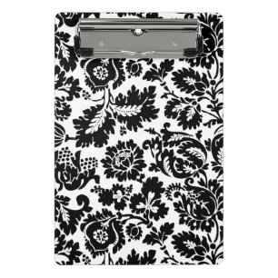 William Morris Black White Venetian Floral Pattern Mini Clipboard