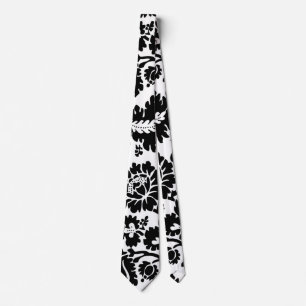 William Morris Black White Venetian Floral Pattern Tie