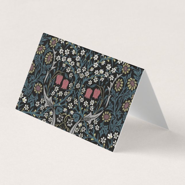 William Morris Blackthorn Floral Art Nouveau Business Card (Front)