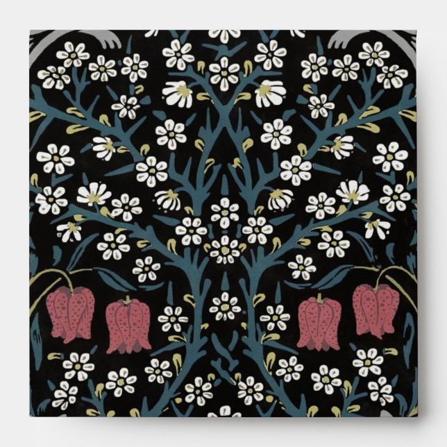 William Morris Blackthorn Floral Art Nouveau Envelope (Front)