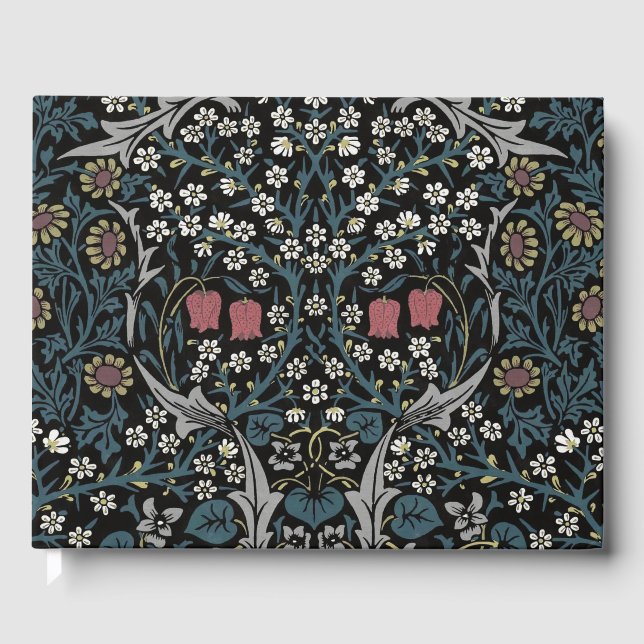 William Morris Blackthorn Floral Art Nouveau Guest Book (Front)