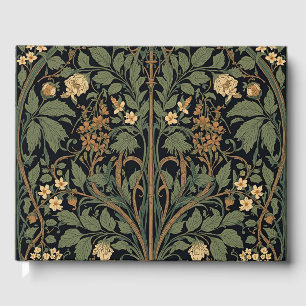 William Morris Blackthorn Floral Art Nouveau  Guest Book