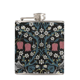William Morris Blackthorn Floral Art Nouveau Hip Flask