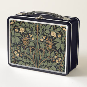 William Morris Blackthorn Floral Art Nouveau Metal Lunch Box