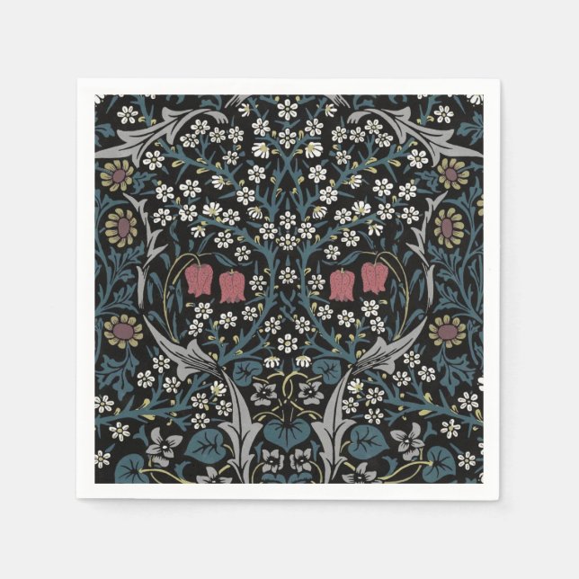William Morris Blackthorn Floral Art Nouveau Napkin (Front)