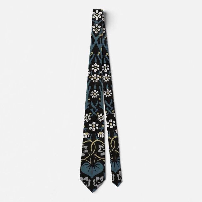 William Morris Blackthorn Floral Art Nouveau Tie (Front)