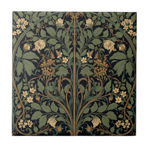 William Morris Blackthorn Floral Art Nouveau Tile