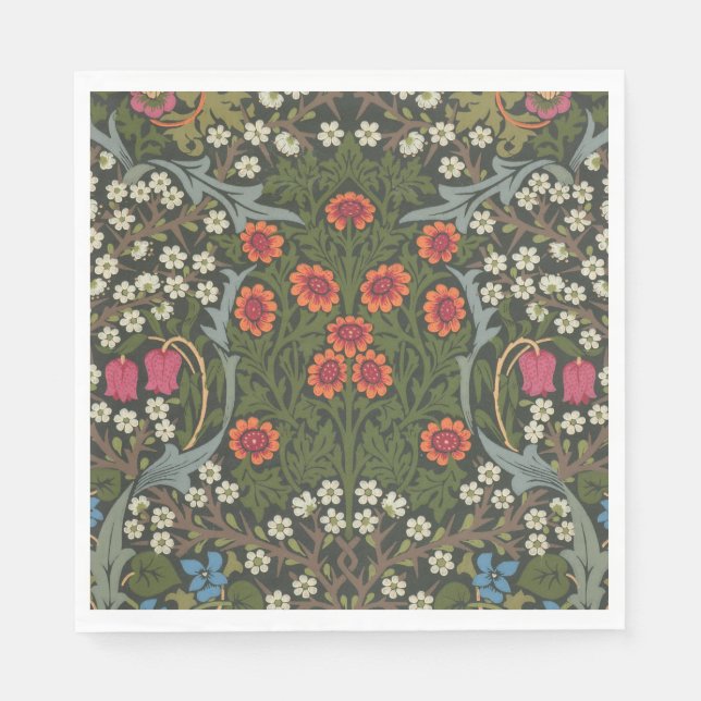 William Morris Blackthorn Garden Flower Classic Napkin (Front)
