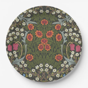 William Morris Blackthorn Garden Flower Classic Paper Plate