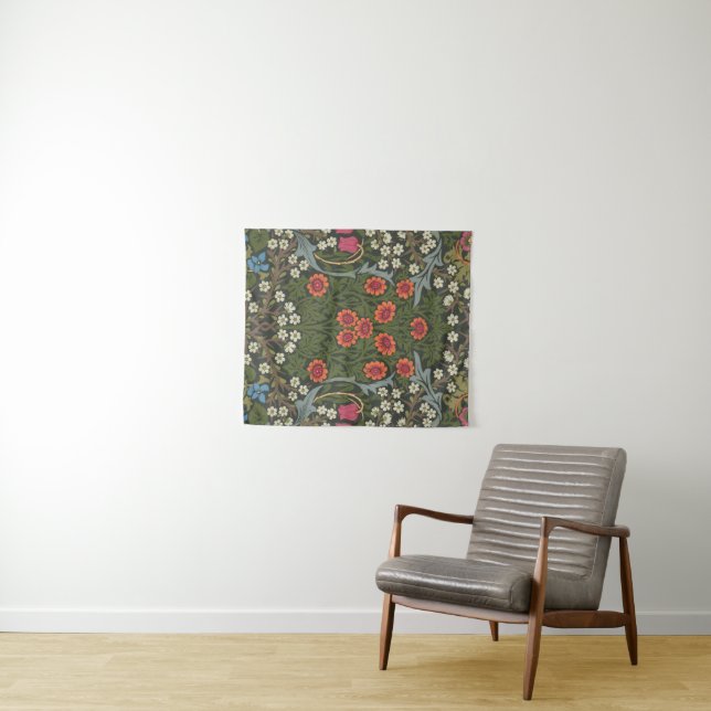 William Morris Blackthorn Garden Flower Classic Tapestry (In Situ (Horizontal))