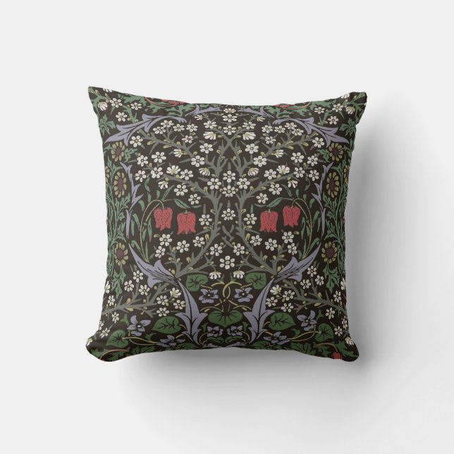 William Morris Blackthorn Tapestry Floral Cushion (Front)