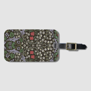 William Morris Blackthorn Tapestry Floral Luggage Tag