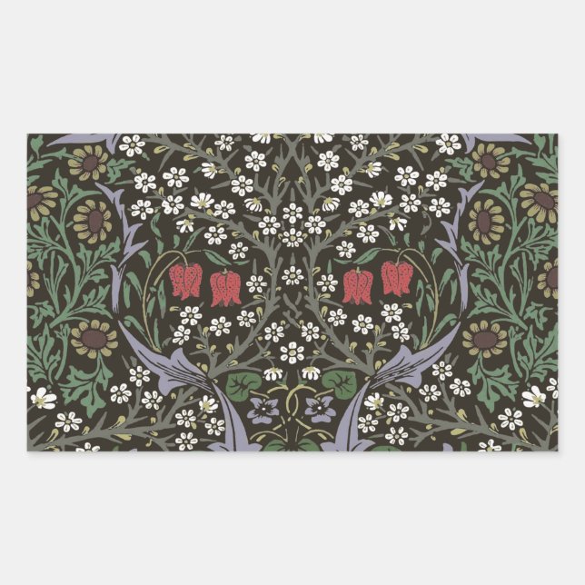 William Morris Blackthorn Tapestry Floral Rectangular Sticker (Front)