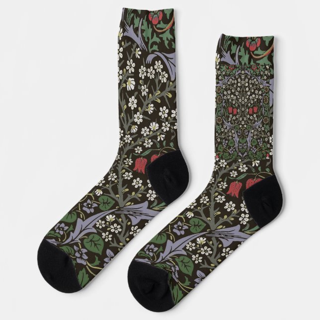 William Morris Blackthorn Tapestry Floral Socks (Left)