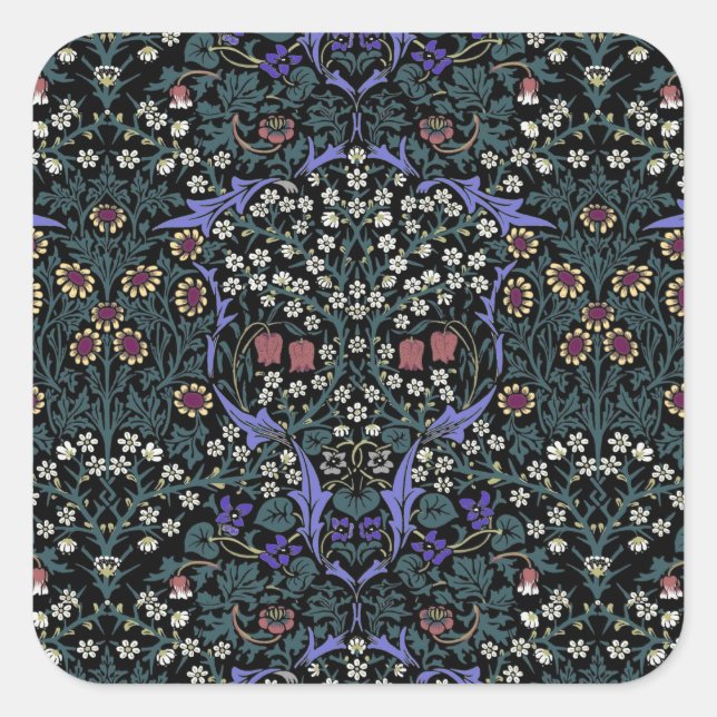 William Morris Blackthorn Victorian Wallpaper Square Sticker (Front)