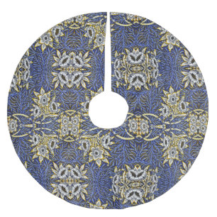William Morris Blue and Gold Tulip Willow Design Brushed Polyester Tree Skirt