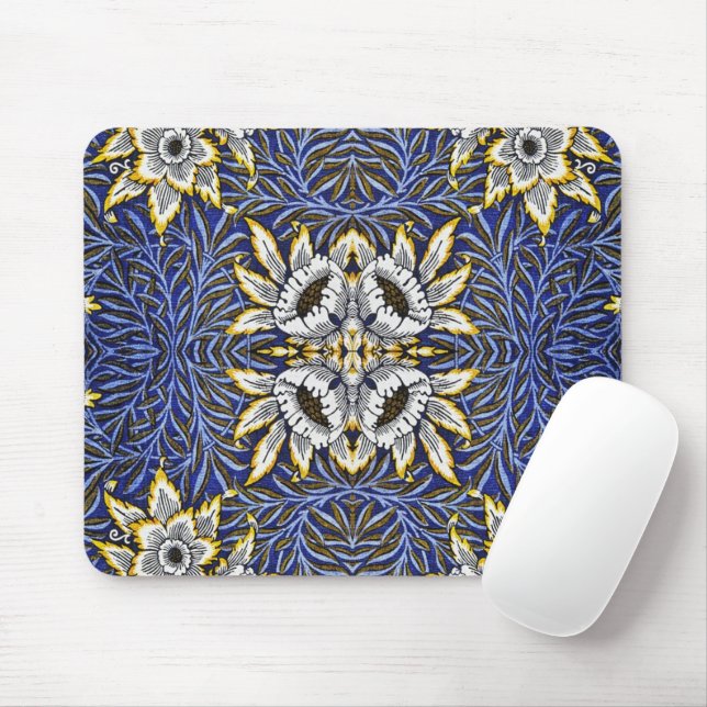 William Morris Blue and Gold Tulip Willow Design Mouse Pad (With Mouse)