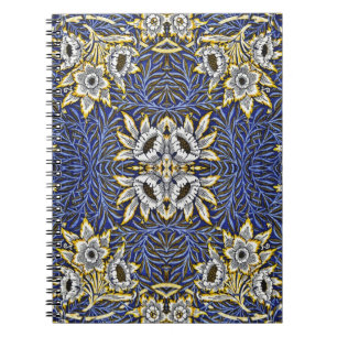 William Morris Blue and Gold Tulip Willow Design Notebook