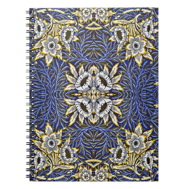 William Morris Blue and Gold Tulip Willow Design Notebook (Front)
