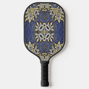 William Morris Blue and Gold Tulip Willow Design Pickleball Paddle
