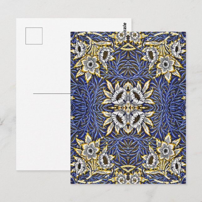 William Morris Blue and Gold Tulip Willow Design Postcard (Front/Back)