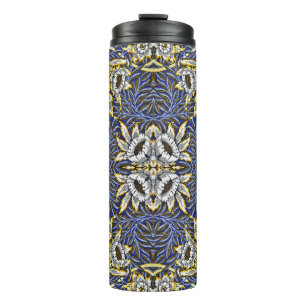 William Morris Blue and Gold Tulip Willow Design Thermal Tumbler