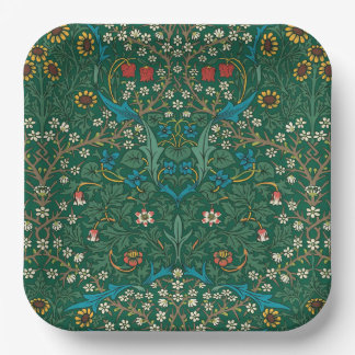 William Morris Blue and White Flowers Paper Plate