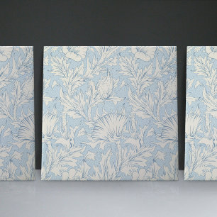 William Morris Blue Art Nouveau Floral Pattern Tile