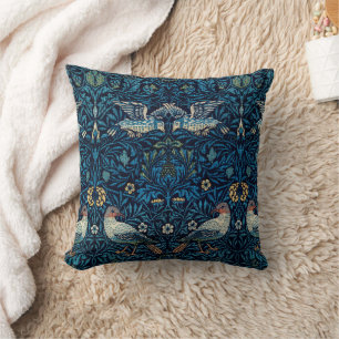 William Morris Blue Birds Floral Tapestry Classic Cushion