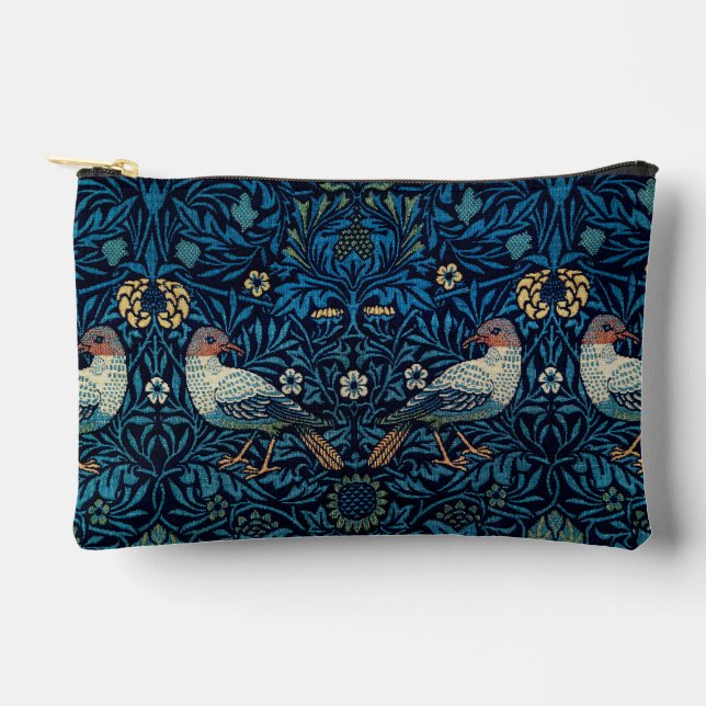 William Morris Blue Birds Tapestry Classic Accessory Pouch (Front)