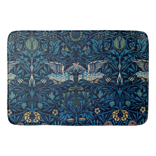 William Morris Blue Birds Tapestry Classic Bath Mat (Front)
