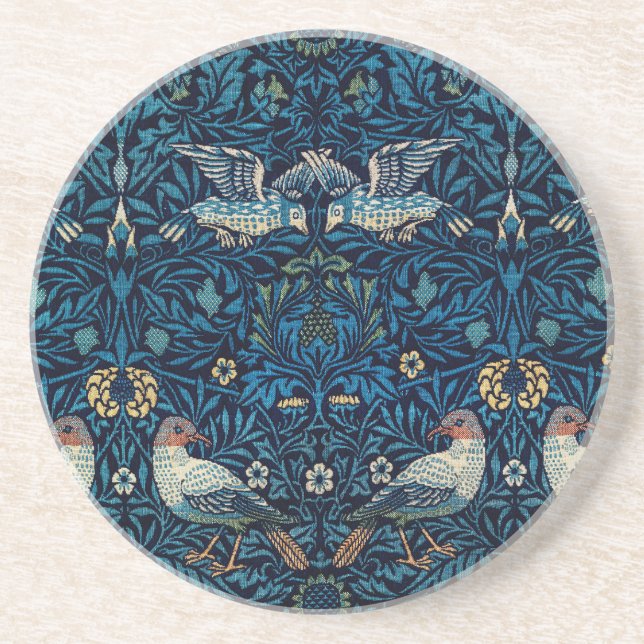 William Morris Blue Birds Tapestry Classic Coaster (Front)
