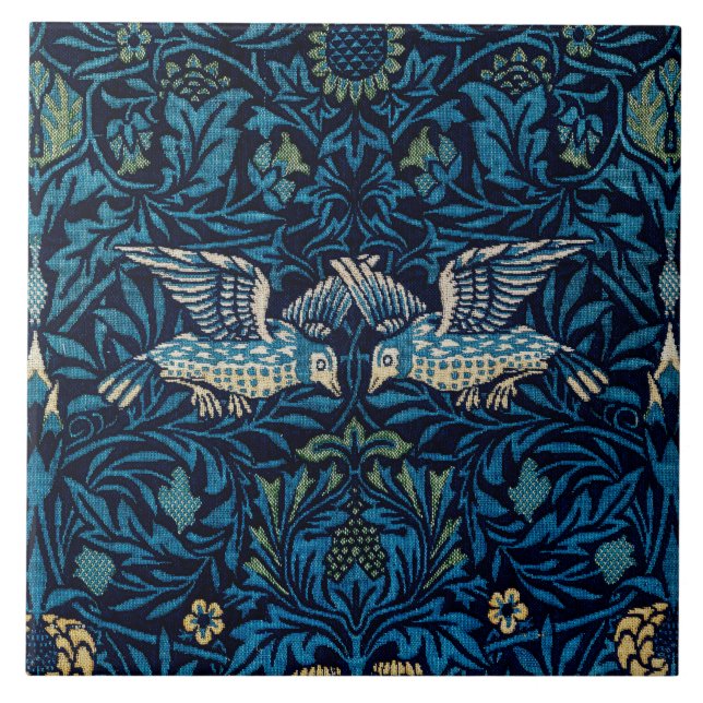 William Morris Blue Birds Tapestry Classic Tile (Front)