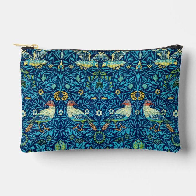 William Morris blue birds vintage art  Accessory Pouch (Front)