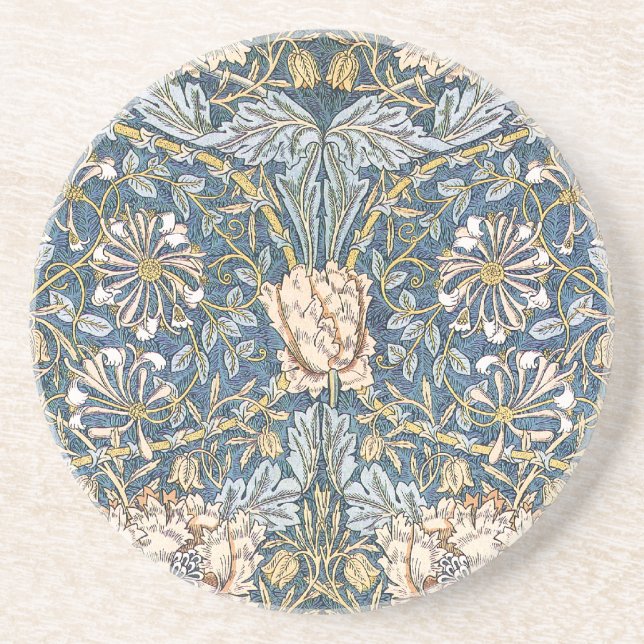 William Morris Blue Floral Coaster (Front)