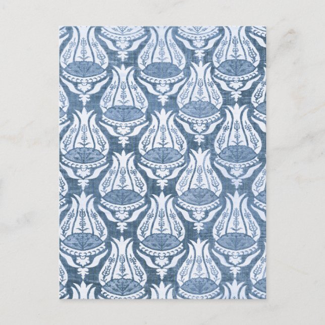 William Morris Blue Floral Pattern Classic Postcard (Front)