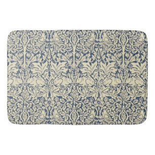 William Morris, Blue grey, pattern,art nouveau,vin Bath Mat