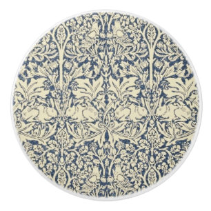 William Morris, Blue grey, pattern,art nouveau,vin Ceramic Knob